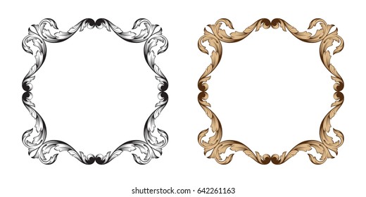 Baroque vector set of vintage elements for design. Decorative design element filigree calligraphy vector. You can use for wedding decoration of greeting card and laser cutting.
