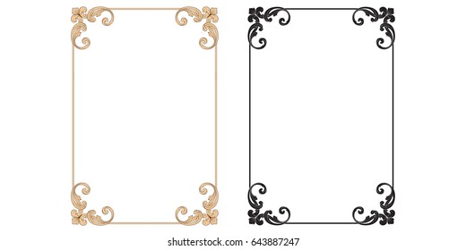 Baroque vector set of vintage elements for design. Decorative design element filigree calligraphy vector. You can use for wedding decoration of greeting card and laser cutting.