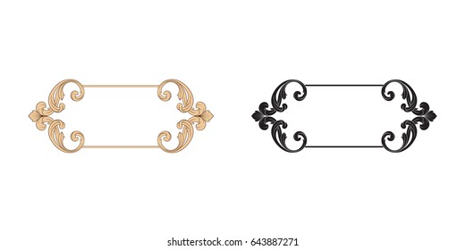 Baroque vector set of vintage elements for design. Decorative design element filigree calligraphy vector. You can use for wedding decoration of greeting card and laser cutting.