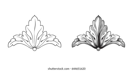 Baroque vector set of vintage elements for design. Decorative design element filigree calligraphy vector. You can use for wedding decoration of greeting card and laser cutting.