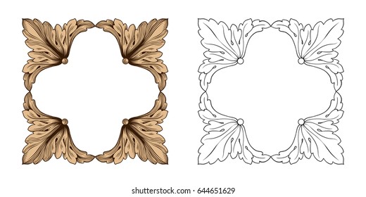 Baroque vector set of vintage elements for design. Decorative design element filigree calligraphy vector. You can use for wedding decoration of greeting card and laser cutting.