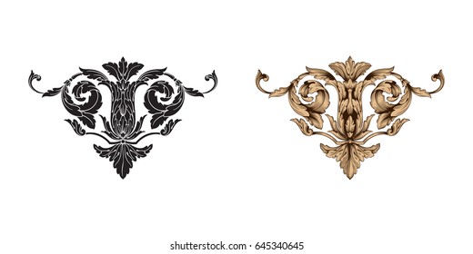 Baroque vector set of vintage elements for design. Decorative design element filigree calligraphy vector. You can use for wedding decoration of greeting card and laser cutting.