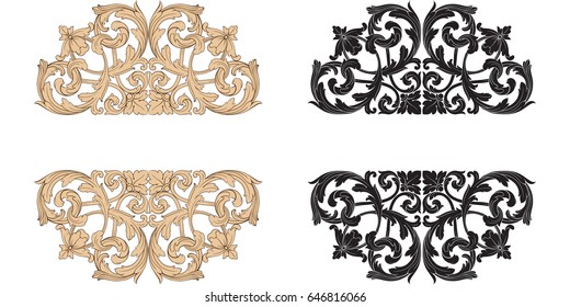 Baroque vector set of vintage elements for design. Decorative design element filigree calligraphy vector. You can use for wedding decoration of greeting card and laser cutting.