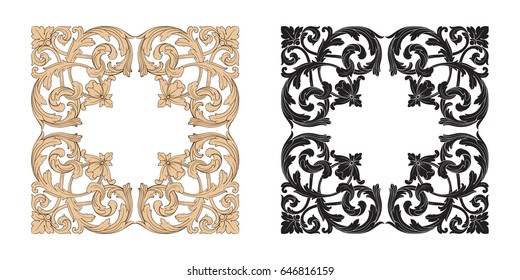 Baroque vector set of vintage elements for design. Decorative design element filigree calligraphy vector. You can use for wedding decoration of greeting card and laser cutting.