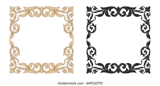 Baroque vector set of vintage elements for design. Decorative design element filigree calligraphy vector. You can use for wedding decoration of greeting card and laser cutting.