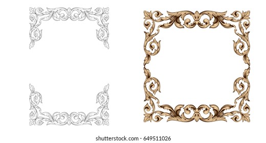 Baroque vector set of vintage elements for design. Decorative design element filigree calligraphy vector. You can use for wedding decoration of greeting card and laser cutting.