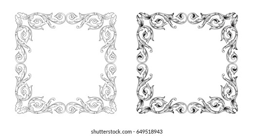 Baroque vector set of vintage elements for design. Decorative design element filigree calligraphy vector. You can use for wedding decoration of greeting card and laser cutting.