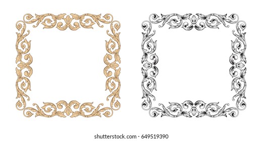 Baroque vector set of vintage elements for design. Decorative design element filigree calligraphy vector. You can use for wedding decoration of greeting card and laser cutting.