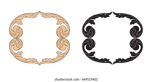 Baroque vector set of vintage elements for design. Decorative design element filigree calligraphy vector. You can use for wedding decoration of greeting card and laser cutting.