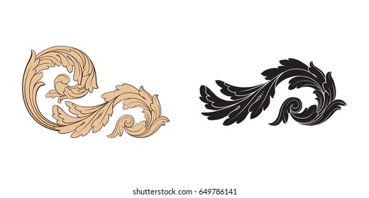 Baroque vector set of vintage elements for design. Decorative design element filigree calligraphy vector. You can use for wedding decoration of greeting card and laser cutting.