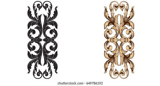 Baroque vector set of vintage elements for design. Decorative design element filigree calligraphy vector. You can use for wedding decoration of greeting card and laser cutting.