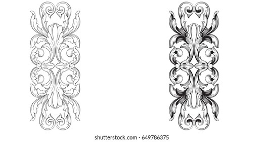 Baroque vector set of vintage elements for design. Decorative design element filigree calligraphy vector. You can use for wedding decoration of greeting card and laser cutting.