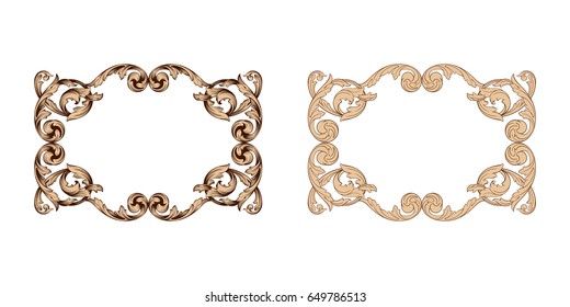 Baroque vector set of vintage elements for design. Decorative design element filigree calligraphy vector. You can use for wedding decoration of greeting card and laser cutting.