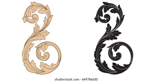 Baroque vector set of vintage elements for design. Decorative design element filigree calligraphy vector. You can use for wedding decoration of greeting card and laser cutting.