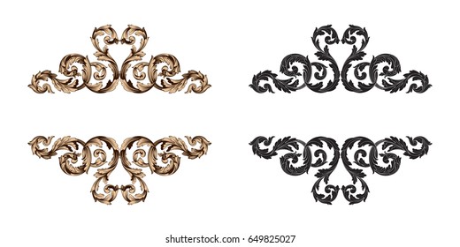 Baroque vector set of vintage elements for design. Decorative design element filigree calligraphy vector. You can use for wedding decoration of greeting card and laser cutting.
