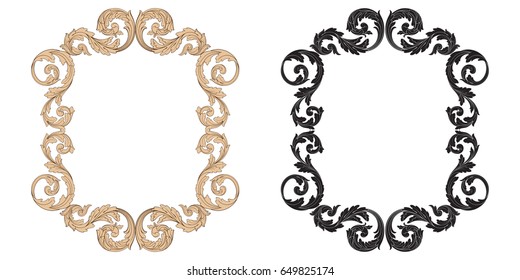 Baroque vector set of vintage elements for design. Decorative design element filigree calligraphy vector. You can use for wedding decoration of greeting card and laser cutting.