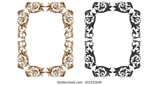 Baroque vector set of vintage elements for design. Decorative design element filigree calligraphy vector. You can use for wedding decoration of greeting card and laser cutting.