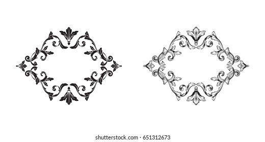 Baroque vector set of vintage elements for design. Decorative design element filigree calligraphy vector. You can use for wedding decoration of greeting card and laser cutting.