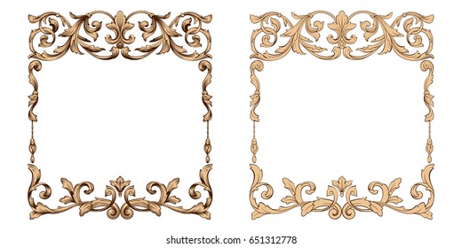 Baroque vector set of vintage elements for design. Decorative design element filigree calligraphy vector. You can use for wedding decoration of greeting card and laser cutting.