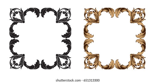 Baroque vector set of vintage elements for design. Decorative design element filigree calligraphy vector. You can use for wedding decoration of greeting card and laser cutting.