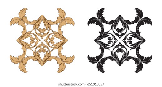 Baroque vector set of vintage elements for design. Decorative design element filigree calligraphy vector. You can use for wedding decoration of greeting card and laser cutting.