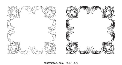 Baroque vector set of vintage elements for design. Decorative design element filigree calligraphy vector. You can use for wedding decoration of greeting card and laser cutting.