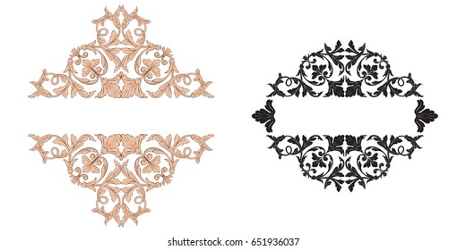 Baroque vector set of vintage elements for design. Decorative design element filigree calligraphy vector. You can use for wedding decoration of greeting card and laser cutting.