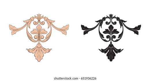 Baroque vector set of vintage elements for design. Decorative design element filigree calligraphy vector. You can use for wedding decoration of greeting card and laser cutting.
