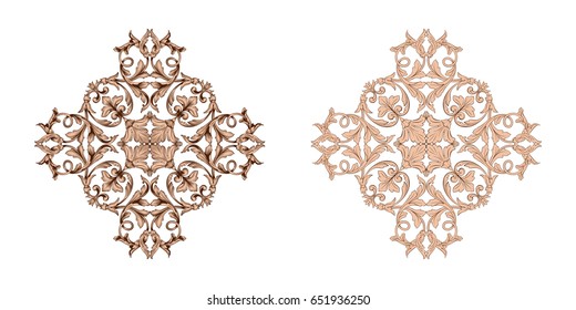 Baroque vector set of vintage elements for design. Decorative design element filigree calligraphy vector. You can use for wedding decoration of greeting card and laser cutting.