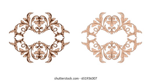 Baroque vector set of vintage elements for design. Decorative design element filigree calligraphy vector. You can use for wedding decoration of greeting card and laser cutting.