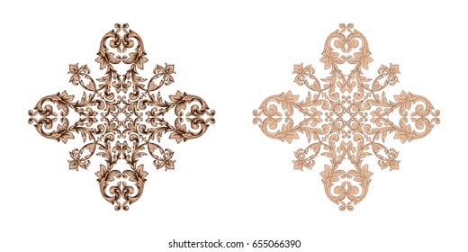 Baroque vector set of vintage elements for design. Decorative design element filigree calligraphy vector. You can use for wedding decoration of greeting card and laser cutting.