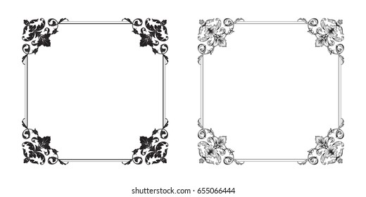 Baroque vector set of vintage elements for design. Decorative design element filigree calligraphy vector. You can use for wedding decoration of greeting card and laser cutting.