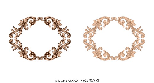 Baroque vector set of vintage elements for design. Decorative design element filigree calligraphy vector. You can use for wedding decoration of greeting card and laser cutting.