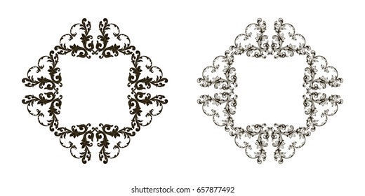 Baroque vector set of vintage elements for design. Decorative design element filigree calligraphy vector. You can use for wedding decoration of greeting card and laser cutting.