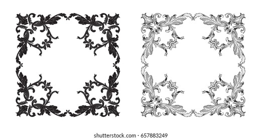 Baroque vector set of vintage elements for design. Decorative design element filigree calligraphy vector. You can use for wedding decoration of greeting card and laser cutting.