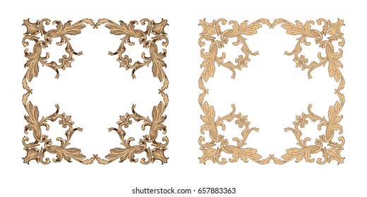 Baroque vector set of vintage elements for design. Decorative design element filigree calligraphy vector. You can use for wedding decoration of greeting card and laser cutting.