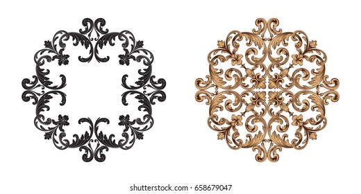 Baroque vector set of vintage elements for design. Decorative design element filigree calligraphy vector. You can use for wedding decoration of greeting card and laser cutting.