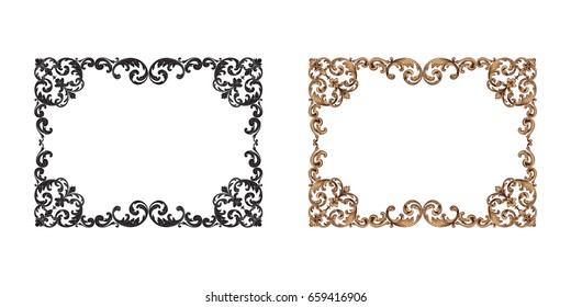 Baroque vector set of vintage elements for design. Decorative design element filigree calligraphy vector. You can use for wedding decoration of greeting card and laser cutting.