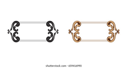 Baroque vector set of vintage elements for design. Decorative design element filigree calligraphy vector. You can use for wedding decoration of greeting card and laser cutting.