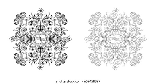 Baroque vector set of vintage elements for design. Decorative design element filigree calligraphy vector. You can use for wedding decoration of greeting card and laser cutting.