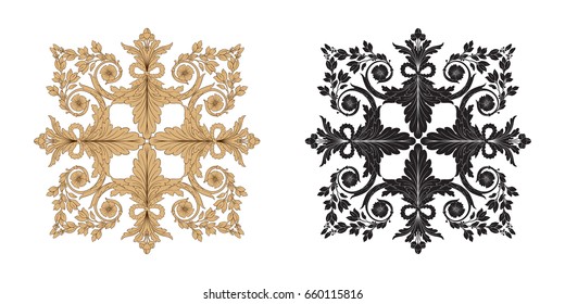 Baroque vector set of vintage elements for design. Decorative design element filigree calligraphy vector. You can use for wedding decoration of greeting card and laser cutting.