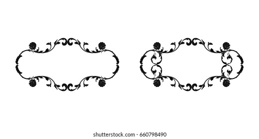 Baroque vector set of vintage elements for design. Decorative design element filigree calligraphy vector. You can use for wedding decoration of greeting card and laser cutting.