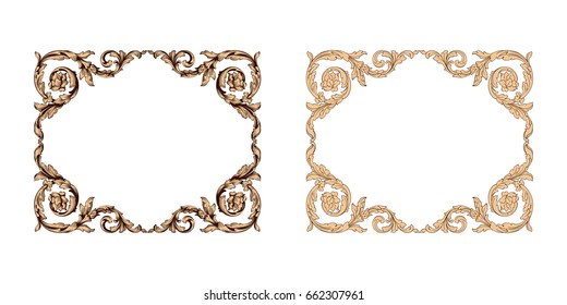 Baroque vector set of vintage elements for design. Decorative design element filigree calligraphy vector. You can use for wedding decoration of greeting card and laser cutting.