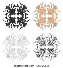 Baroque vector set of vintage elements for design. Decorative design element filigree calligraphy vector. You can use for wedding decoration of greeting card and laser cutting.