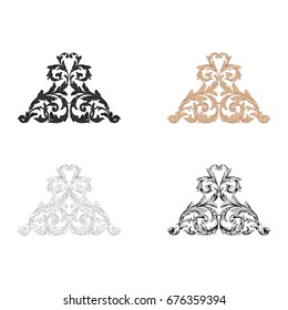 Baroque vector set of vintage elements for design. Decorative design element filigree calligraphy vector. You can use for wedding decoration of greeting card and laser cutting.