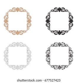 Baroque vector set of vintage elements for design. Decorative design element filigree calligraphy vector. You can use for wedding decoration of greeting card and laser cutting.