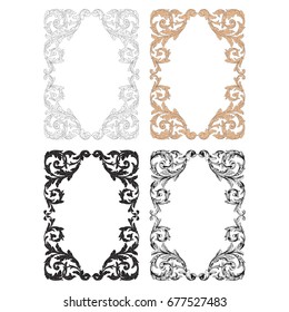 Baroque vector set of vintage elements for design. Decorative design element filigree calligraphy vector. You can use for wedding decoration of greeting card and laser cutting.