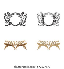Baroque vector set of vintage elements for design. Decorative design element filigree calligraphy vector. You can use for wedding decoration of greeting card and laser cutting.