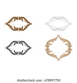 Baroque vector set of vintage elements for design. Decorative design element filigree calligraphy vector. You can use for wedding decoration of greeting card and laser cutting.