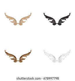 Baroque vector set of vintage elements for design. Decorative design element filigree calligraphy vector. You can use for wedding decoration of greeting card and laser cutting.